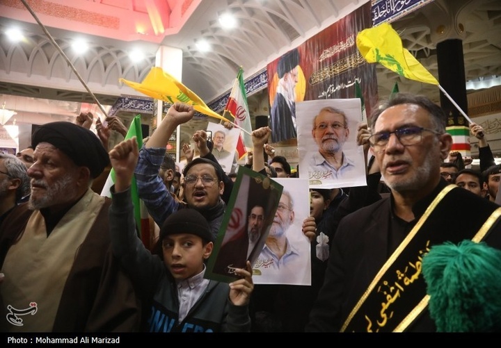 مراسم وداع با پیکر شهید علی و مرتضی لاریجانی در قم