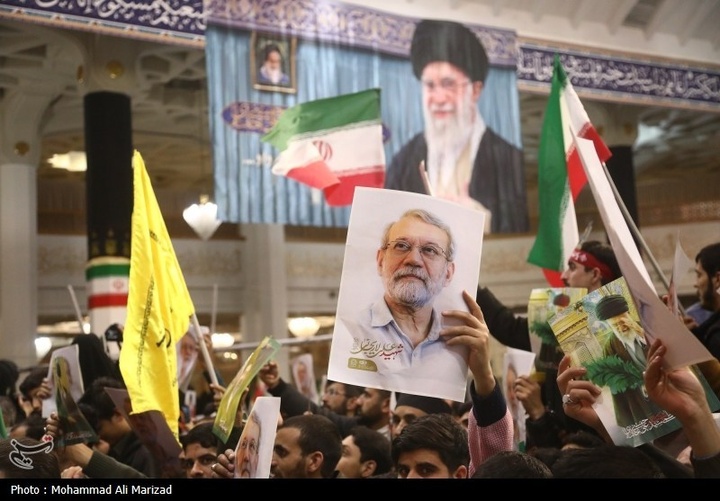 مراسم وداع با پیکر شهید علی و مرتضی لاریجانی در قم