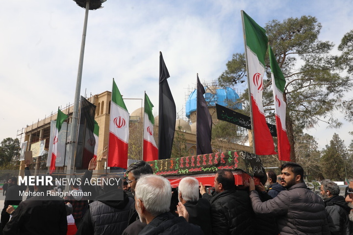 وداع با پیکر شهدای حملات صهیونی-آمریکایی