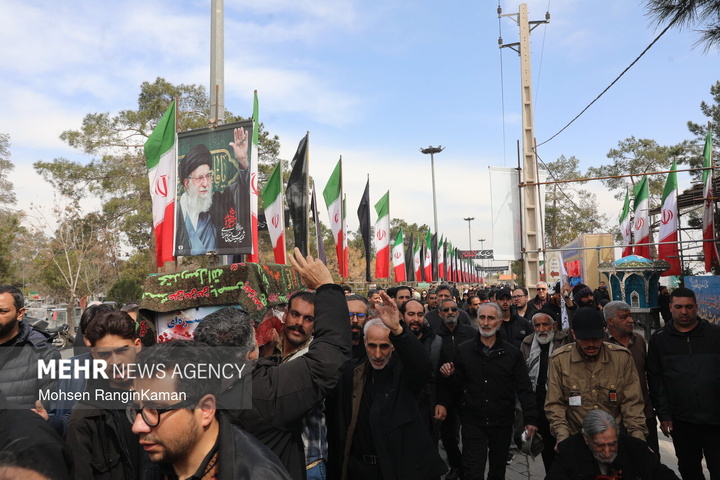 وداع با پیکر شهدای حملات صهیونی-آمریکایی