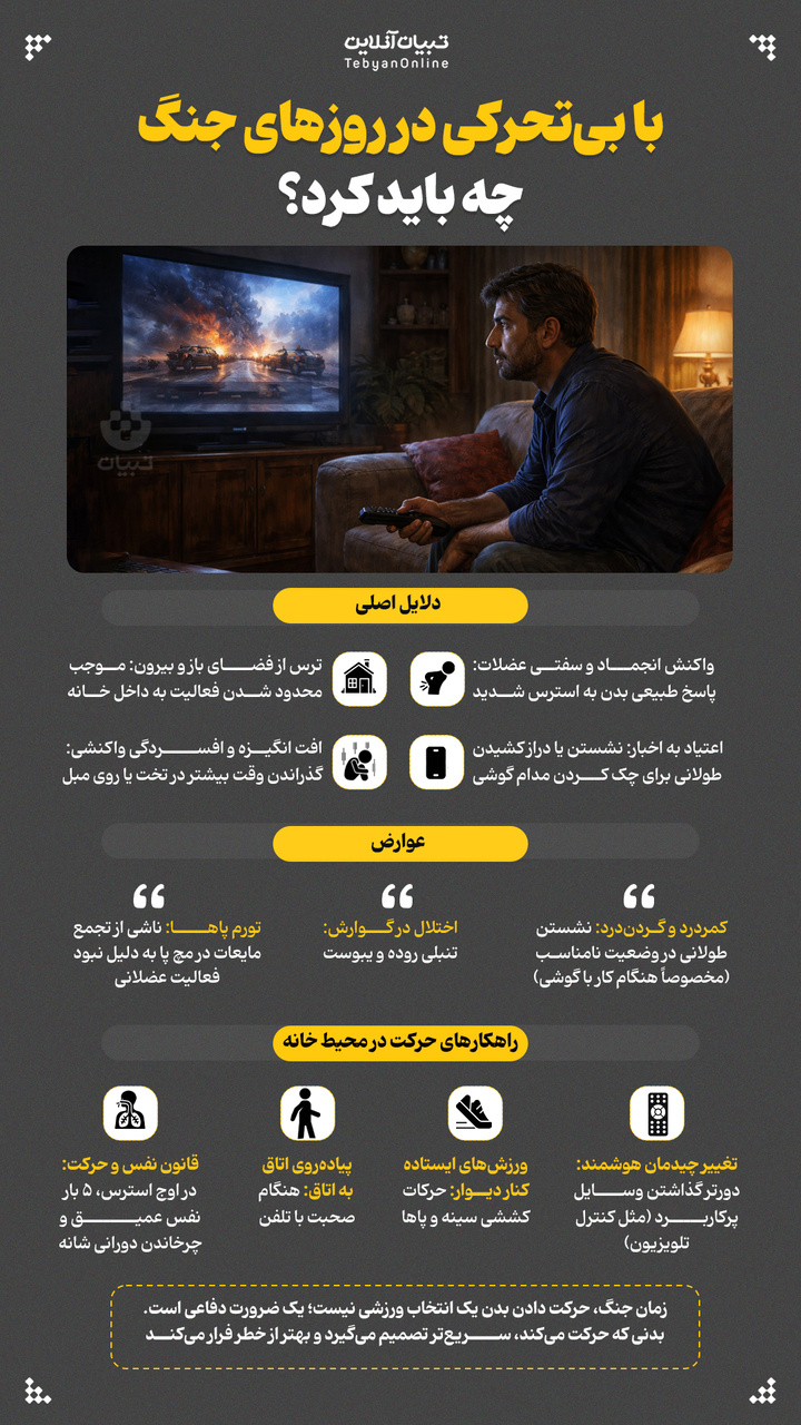 با بیتحرکی در روزهای جنگ چه باید کرد؟ با بیتحرکی در روزهای جنگ چه باید کرد؟