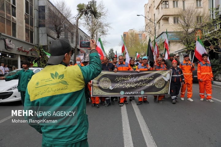 تشییع پیکر مطهر پاکبان شهید حسن خیران در تهران