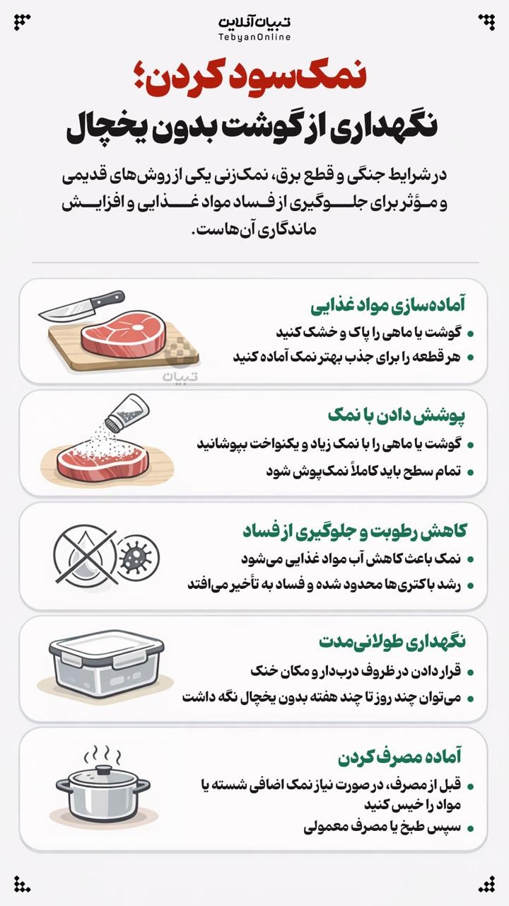 نمک سود کردن؛ نگهداری از گوشت بدون یخچال نمک سود کردن؛ نگهداری از گوشت بدون یخچال