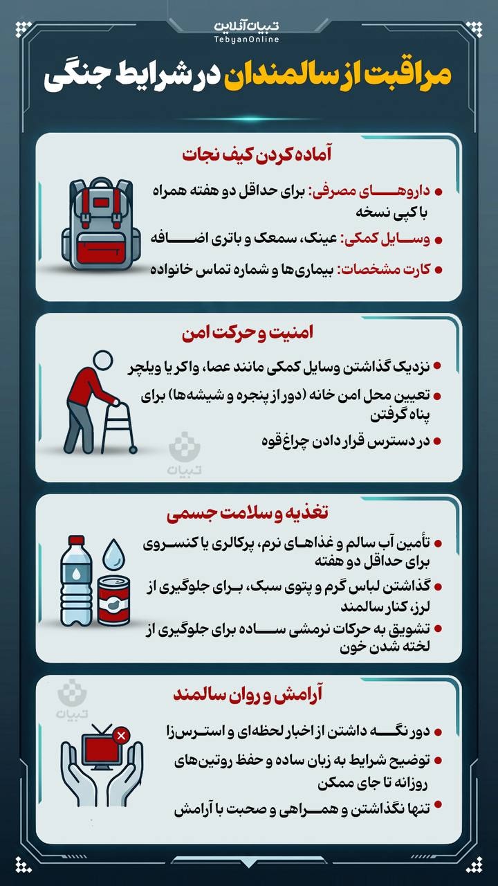 مراقبت از سالمندان در شرایط جنگی