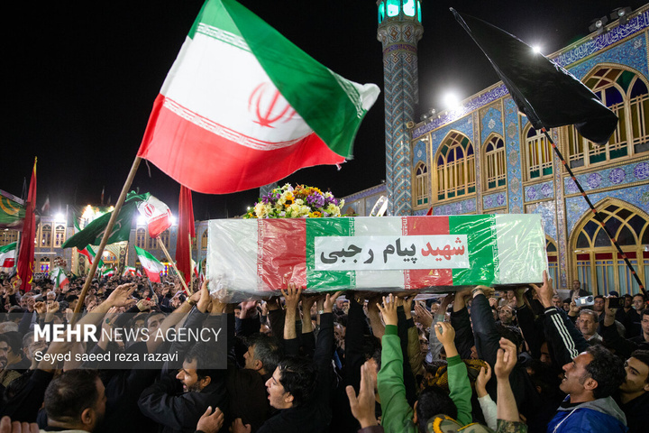 مراسم وداع با پیکر شهید مدافع امنیت پیام رجبی