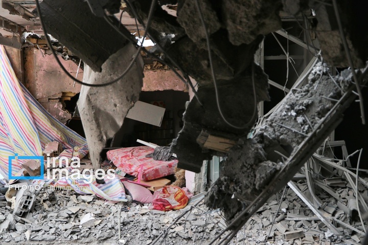 آثار حمله آمریکایی ـ صهیونیستی به خانه‌های مسکونی زنجان