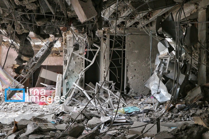 آثار حمله آمریکایی ـ صهیونیستی به خانه‌های مسکونی زنجان