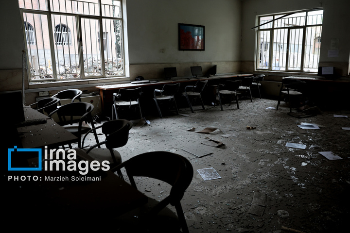 آثار حملات هوایی به دانشگاه علم و صنعت ایران