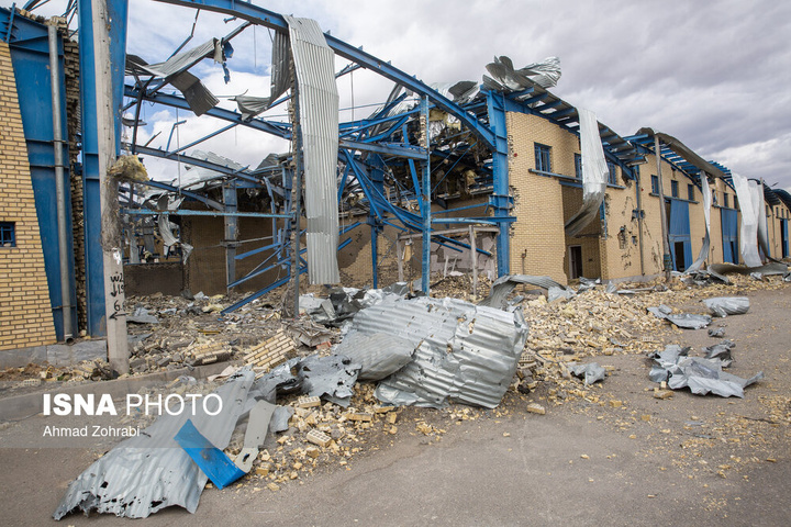 خسارات ناشی از تجاوز هوایی آمریکایی - صهیونی به موتورسیکلت سازی اطراف قم