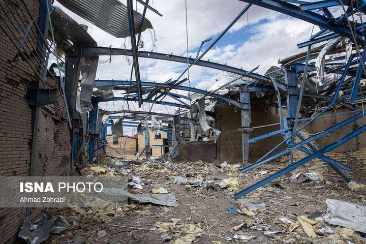 خسارات ناشی از تجاوز هوایی آمریکایی - صهیونی به موتورسیکلت سازی اطراف قم