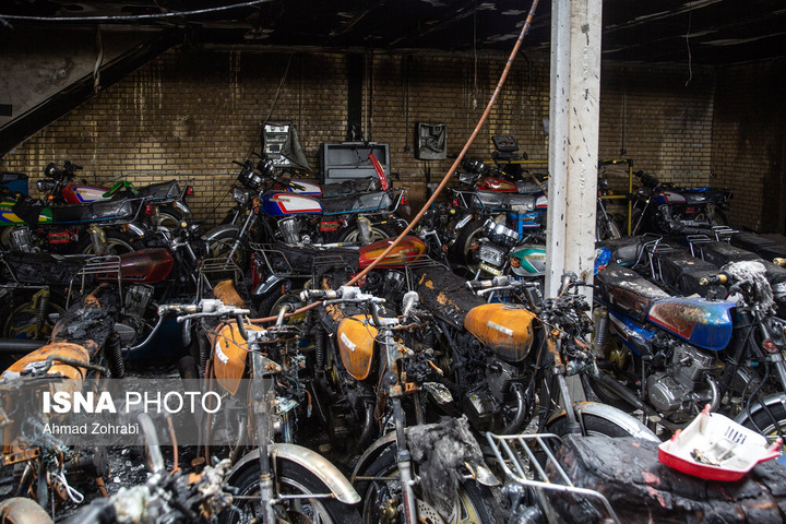 خسارات ناشی از تجاوز هوایی آمریکایی - صهیونی به موتورسیکلت سازی اطراف قم