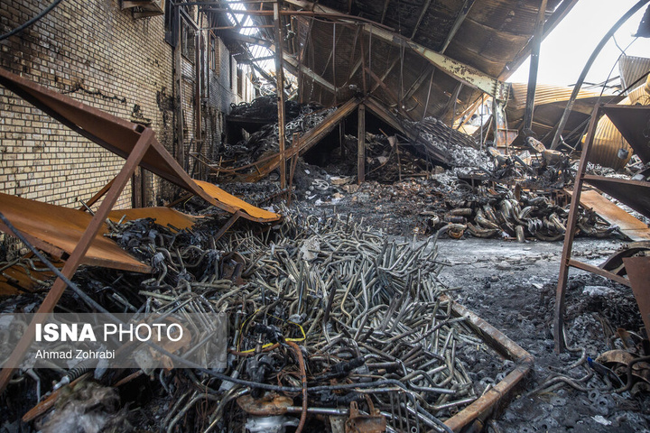 خسارات ناشی از تجاوز هوایی آمریکایی - صهیونی به موتورسیکلت سازی اطراف قم