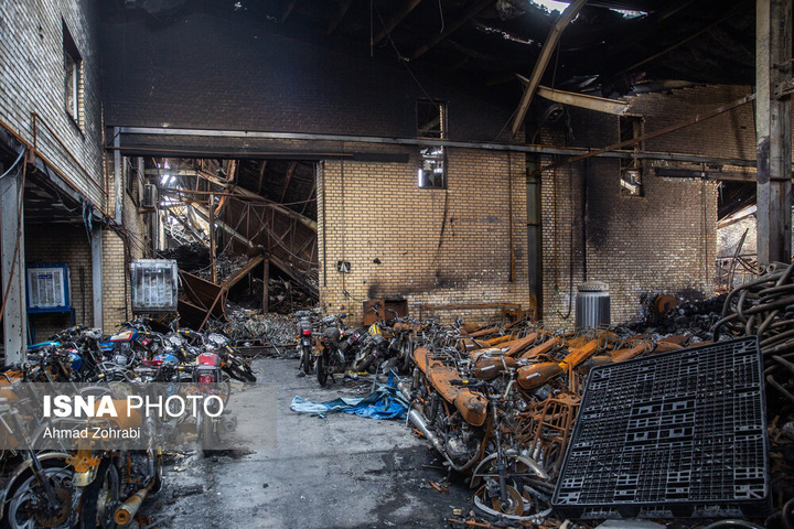 خسارات ناشی از تجاوز هوایی آمریکایی - صهیونی به موتورسیکلت سازی اطراف قم