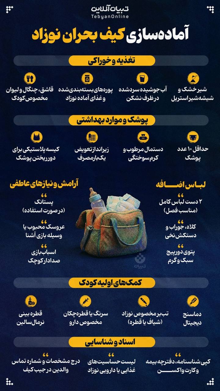 آماده سازی کیف بحران نوزاد