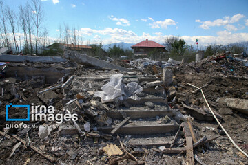آثار حمله هوایی به روستای شفت گیلان