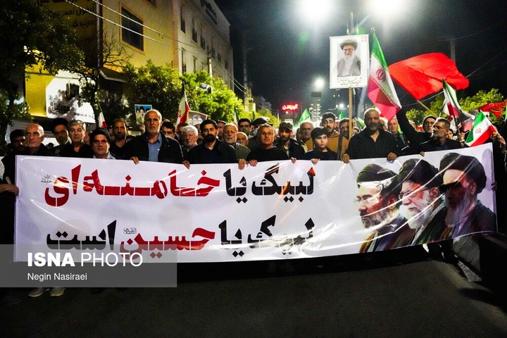 تجمع شبانه مردم در حمایت از مدافعان وطن - بابل