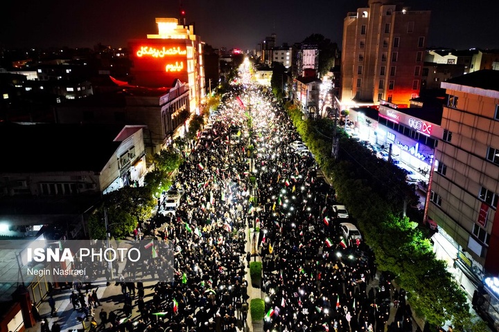 تجمع شبانه مردم در حمایت از مدافعان وطن - بابل