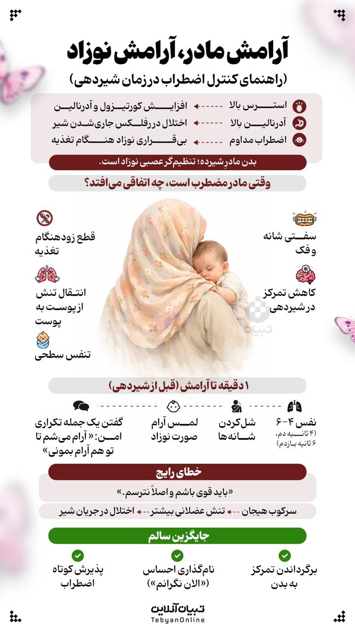 راهنمای کنترل اضطراب در زمان شیردهی مادر در جنگ