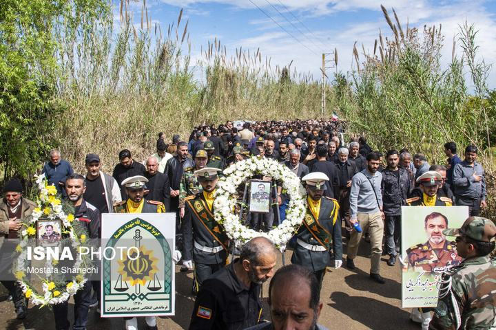 تشییع پیکر سرتیپ دوم شهید «مجید ذکریایی» - روستای کلهو دشت بابل