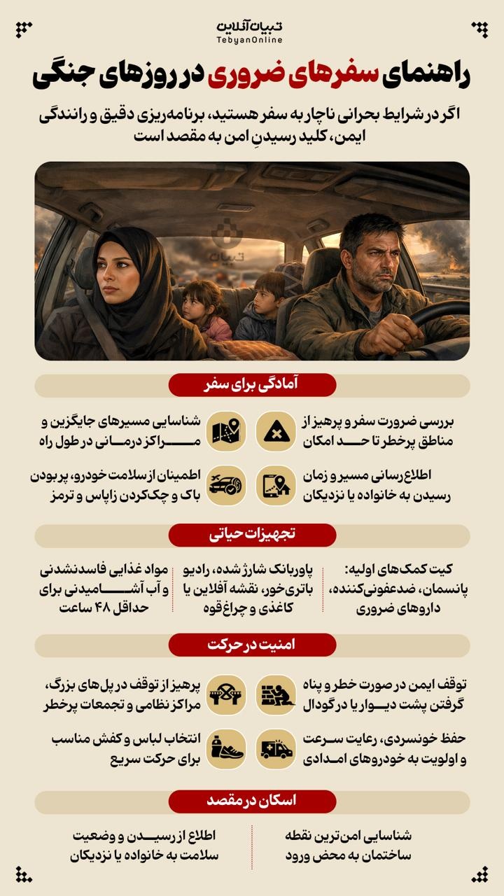 راهنمای سفرهای ضروری در روزهای جنگی