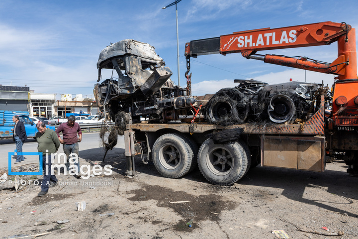 آثارحمله آمریکا و رژیم صهیونیستی به واحدهای دامداری و تجاری در خسروشهر