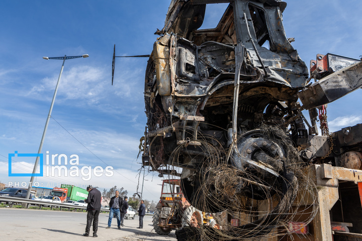 آثارحمله آمریکا و رژیم صهیونیستی به واحدهای دامداری و تجاری در خسروشهر