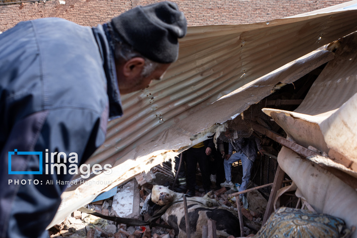 آثارحمله آمریکا و رژیم صهیونیستی به واحدهای دامداری و تجاری در خسروشهر