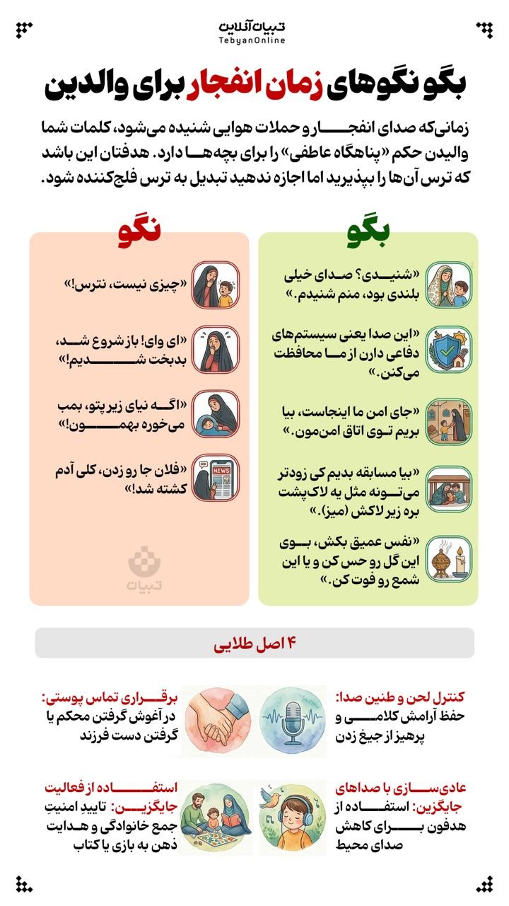 بگو نگوی‌های زمان انفجار برای والدین