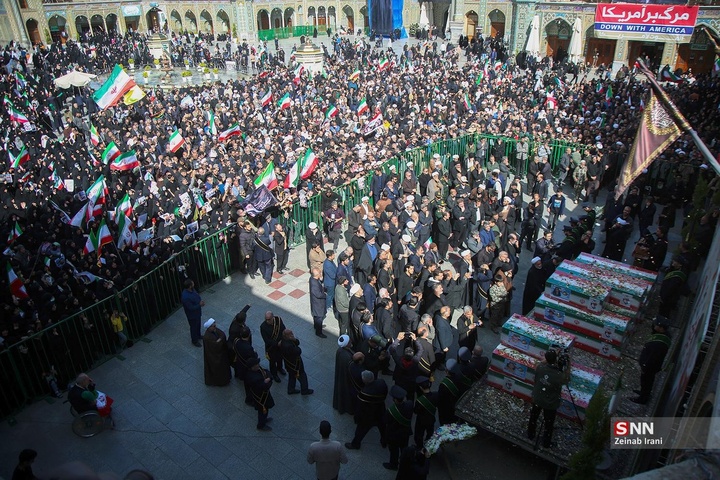 مراسم تشییع پیکر مطهر ۱۷ شهید حملات آمریکایی اسرائیلی در قم