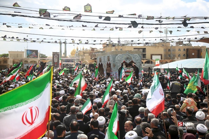 مراسم تشییع پیکر مطهر ۱۷ شهید حملات آمریکایی اسرائیلی در قم