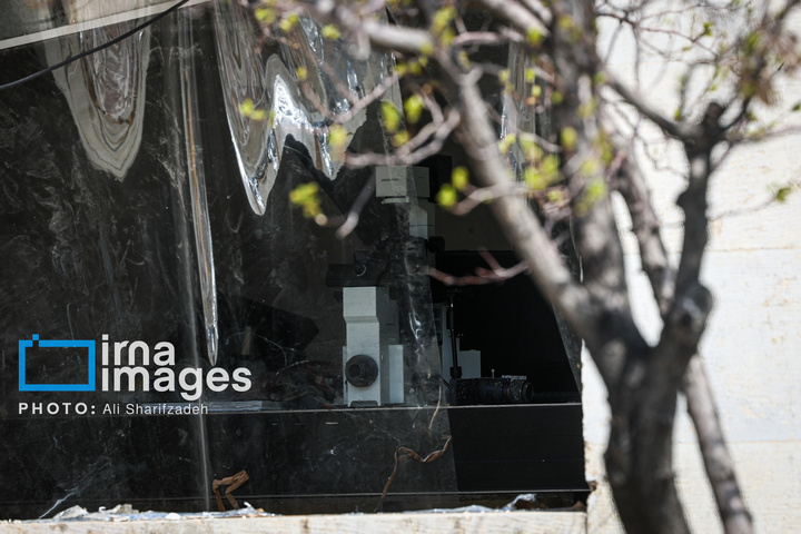 آثار حملات هوایی به دانشگاه شهید بهشتی ایران