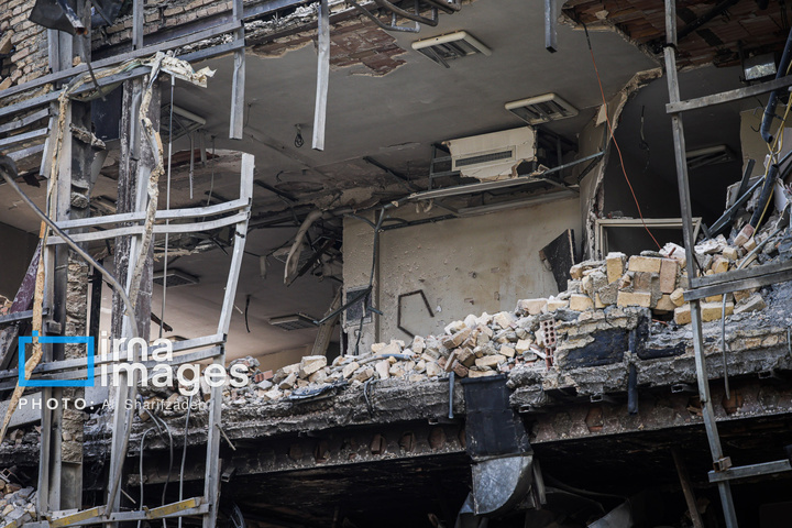 آثار حملات هوایی به دانشگاه شهید بهشتی ایران