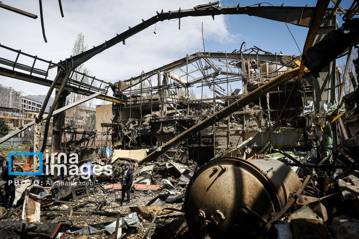 آثار حملات هوایی به دانشگاه شهید بهشتی ایران