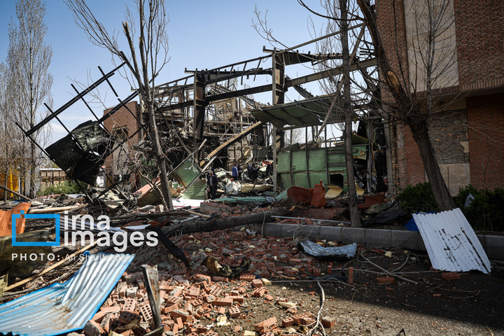 آثار حملات هوایی به دانشگاه شهید بهشتی ایران