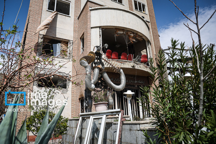 آثار حملات هوایی به دانشگاه شهید بهشتی ایران