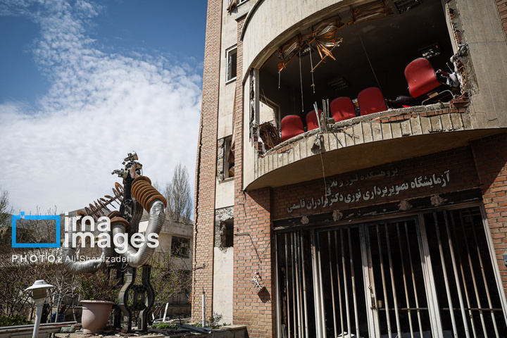 آثار حملات هوایی به دانشگاه شهید بهشتی ایران