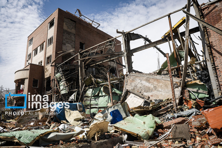 آثار حملات هوایی به دانشگاه شهید بهشتی ایران