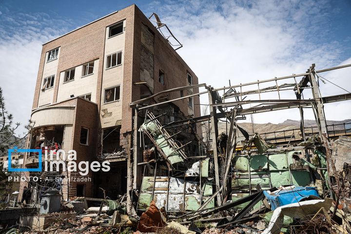 آثار حملات هوایی به دانشگاه شهید بهشتی ایران