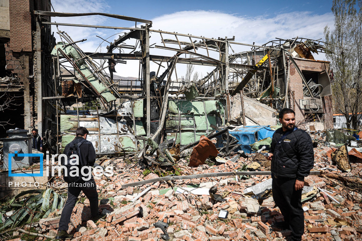 آثار حملات هوایی به دانشگاه شهید بهشتی ایران