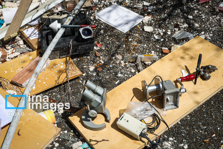 آثار حملات هوایی به دانشگاه شهید بهشتی ایران