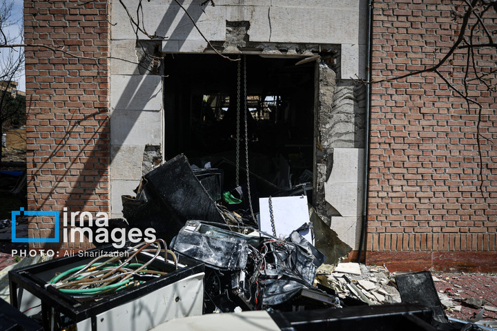 آثار حملات هوایی به دانشگاه شهید بهشتی ایران