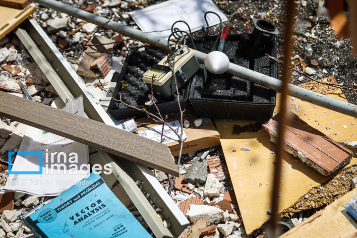 آثار حملات هوایی به دانشگاه شهید بهشتی ایران