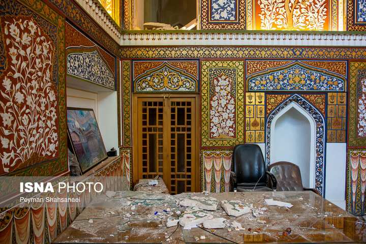 خسارات ناشی از تجاوز هوایی آمریکایی صهیونی به تالار اشرف اصفهان