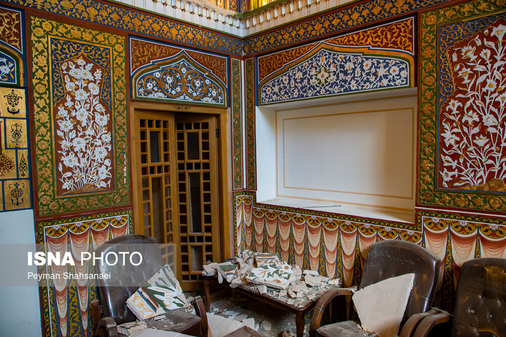 خسارات ناشی از تجاوز هوایی آمریکایی صهیونی به تالار اشرف اصفهان