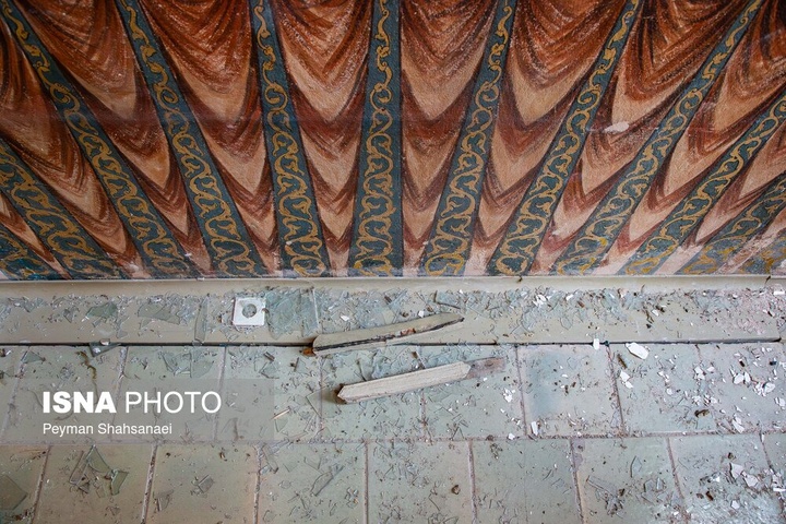 خسارات ناشی از تجاوز هوایی آمریکایی صهیونی به تالار اشرف اصفهان