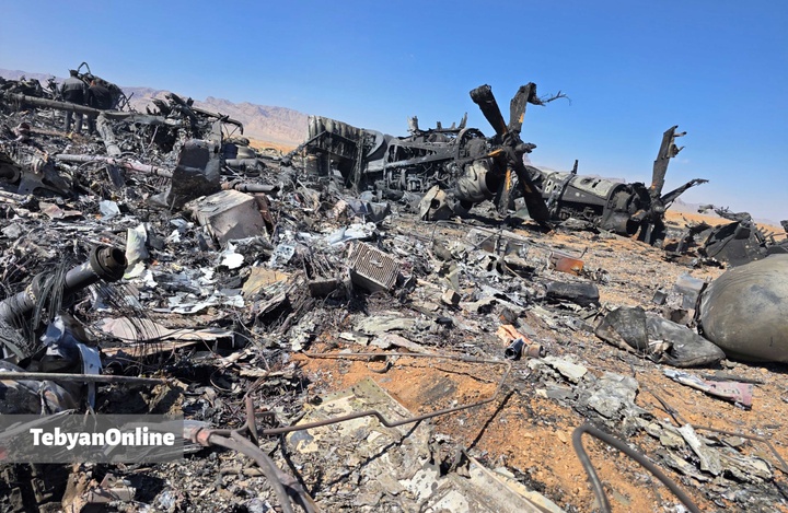 تصاویر تبیان از هواگردهای منهدم شده آمریکایی در جنوب اصفهان / عملیات طبس ۲