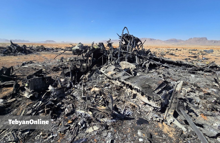 تصاویر تبیان از هواگردهای منهدم شده آمریکایی در جنوب اصفهان / عملیات طبس ۲