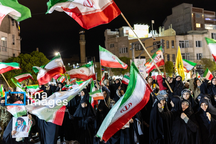 تجمع شبانه اهالی مارالان تبریز در حمایت از رزمندگان میدانز