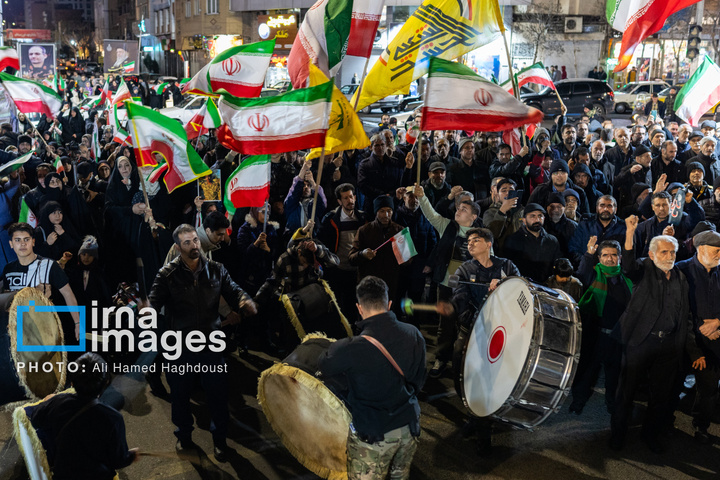 تجمع شبانه اهالی مارالان تبریز در حمایت از رزمندگان میدانز