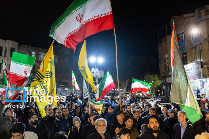 تجمع شبانه اهالی مارالان تبریز در حمایت از رزمندگان میدانز